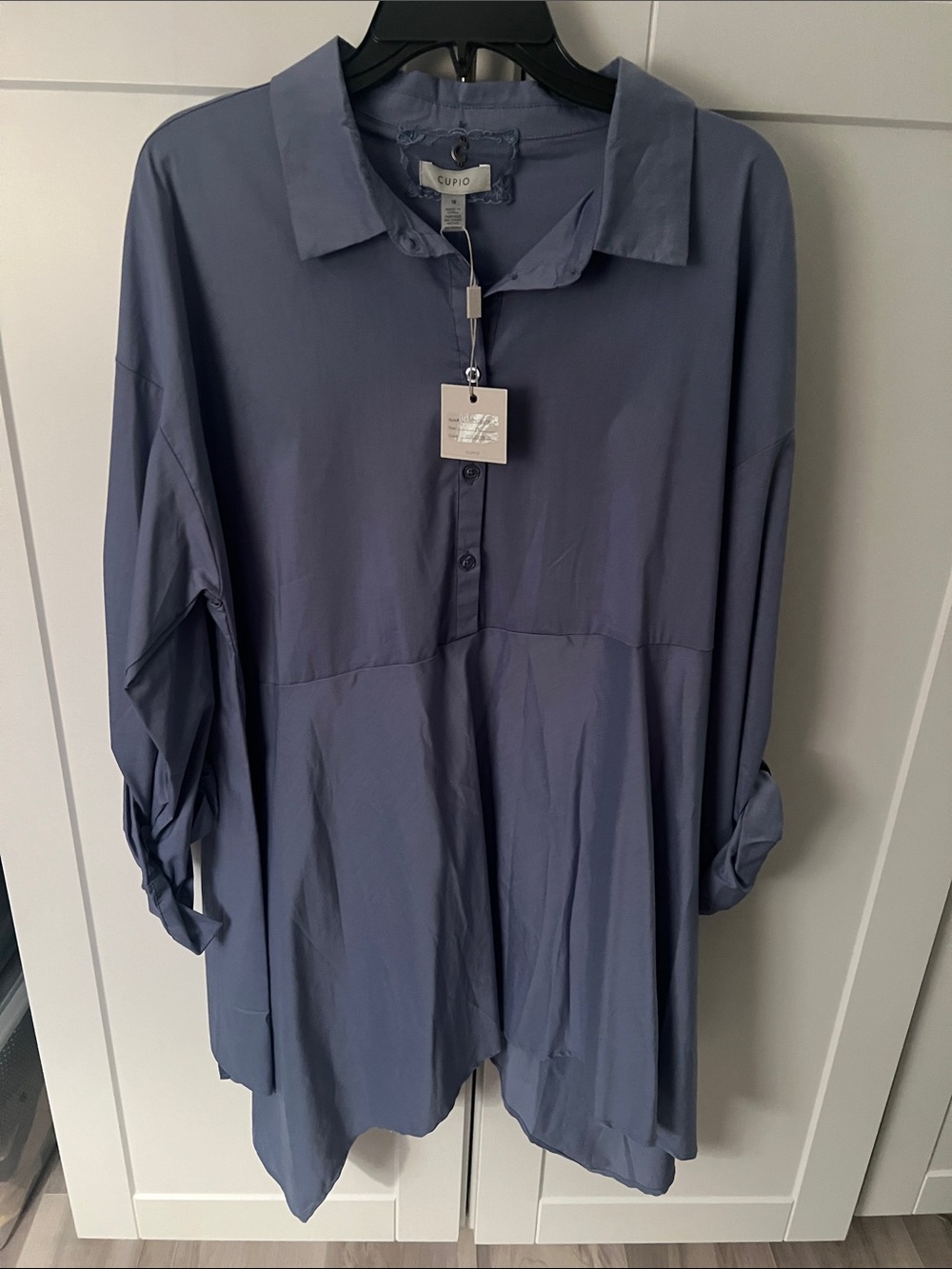 Cupio Men’s Casual Button-Down Shirt in Slate Blue